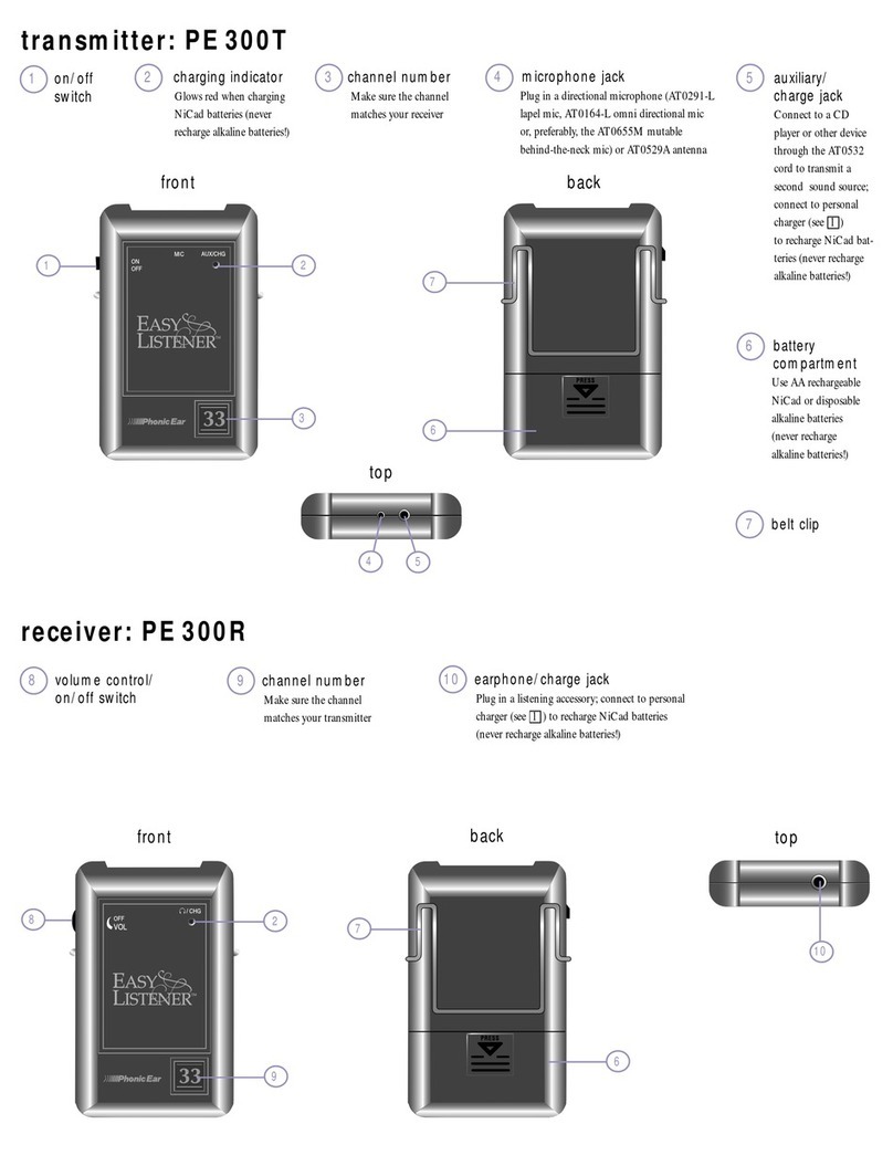 Phonic Ear PE 300T Quick reference guide