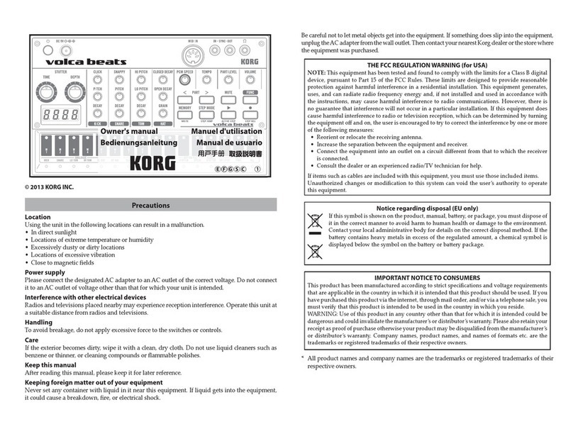 Korg Voica Beats owner's manual