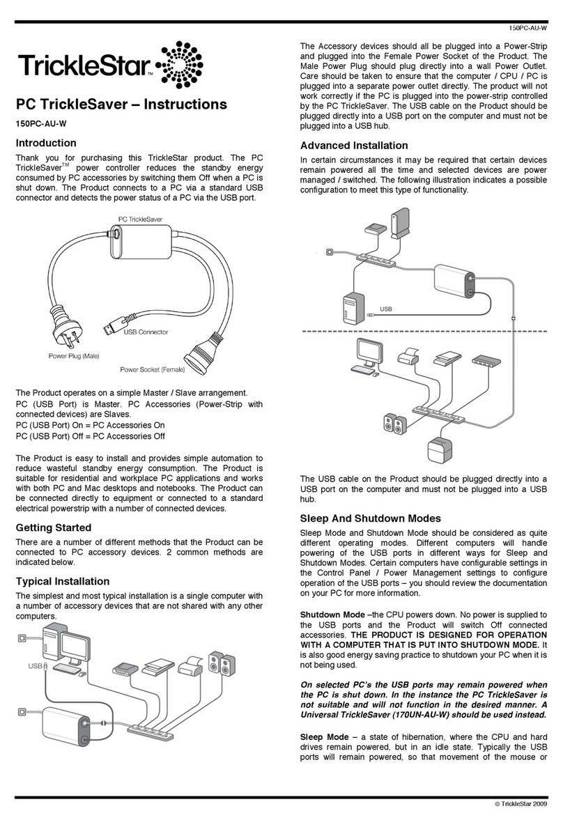 TrickleStar 150PC-AU-W instruction manual