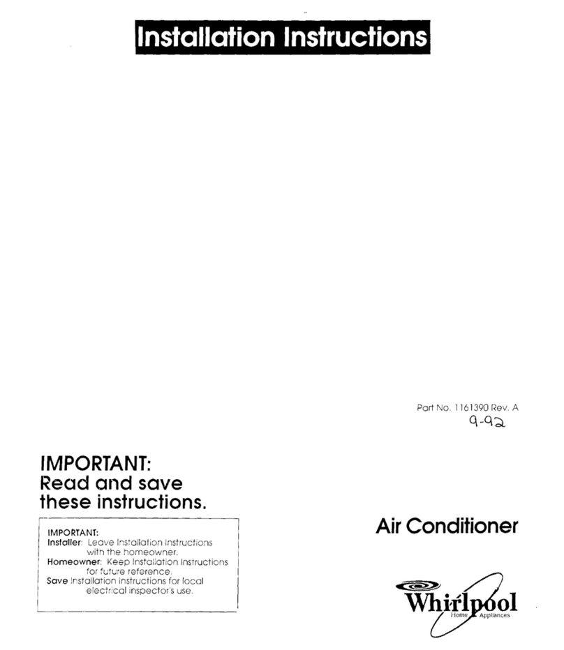 Whirlpool PORTABLE AIR CONDITIONER User manual