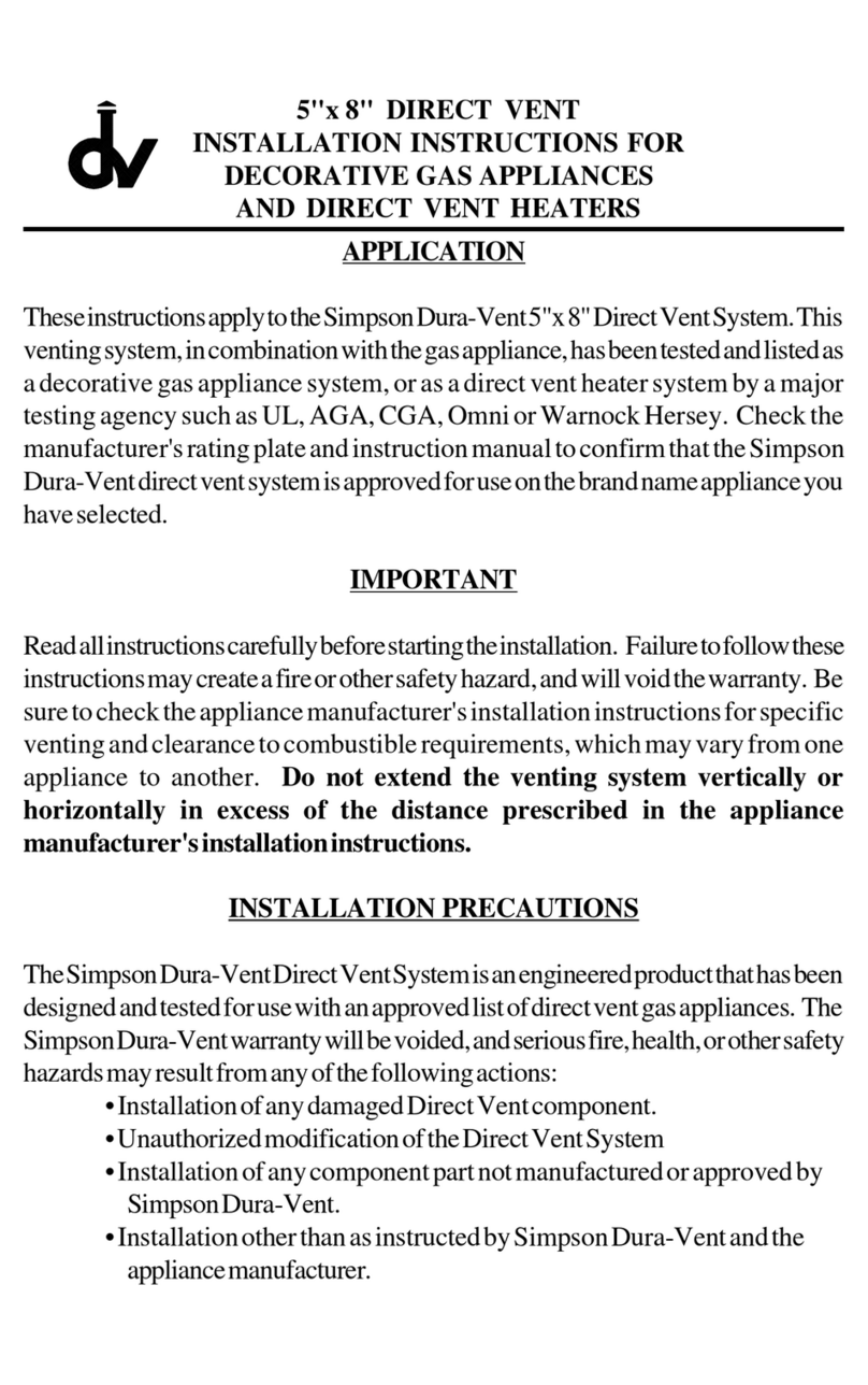 Simpson Dura-Vent 5"x 8" Direct Vent System installation instructions