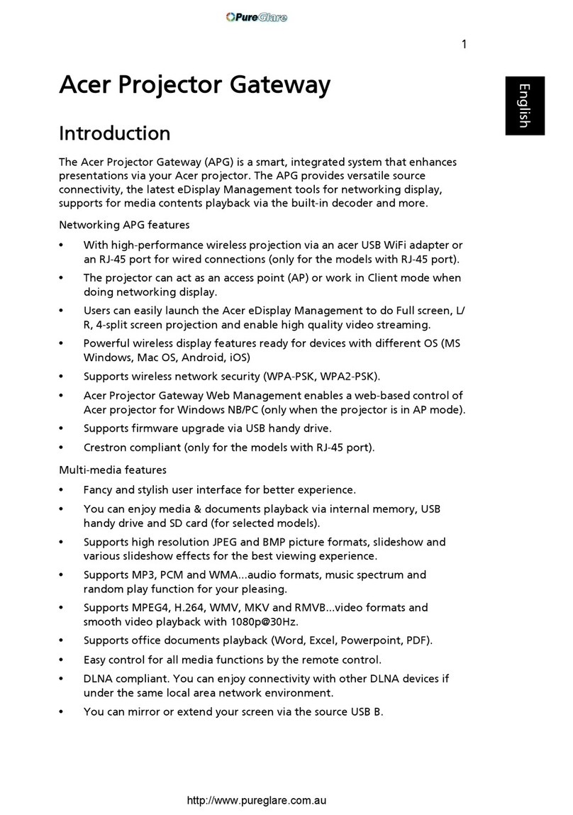 Acer Projector Gateway user manual
