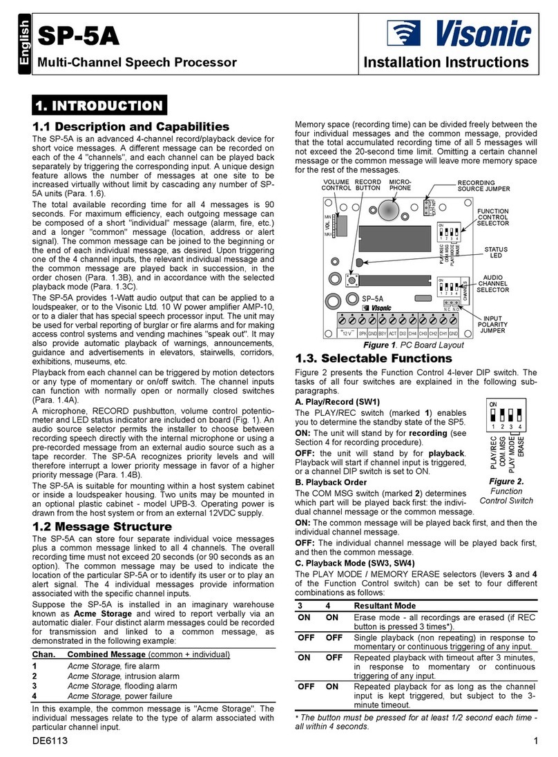 Visonic SP-5A installation instructions