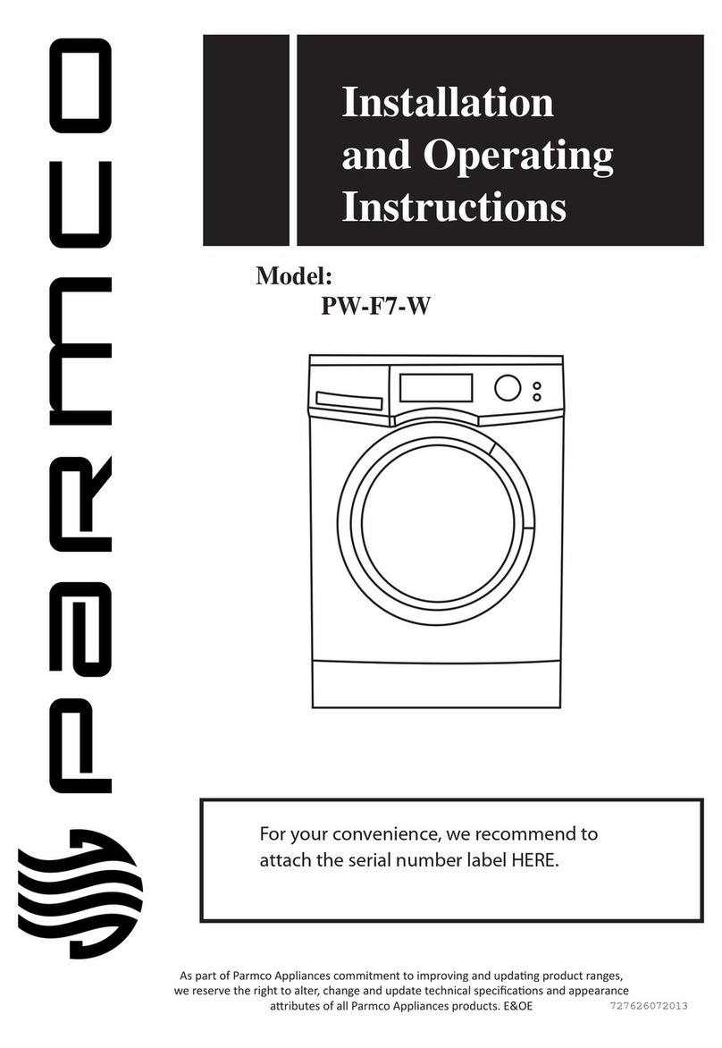 Parmco PW-F7-W Installation and operating instructions