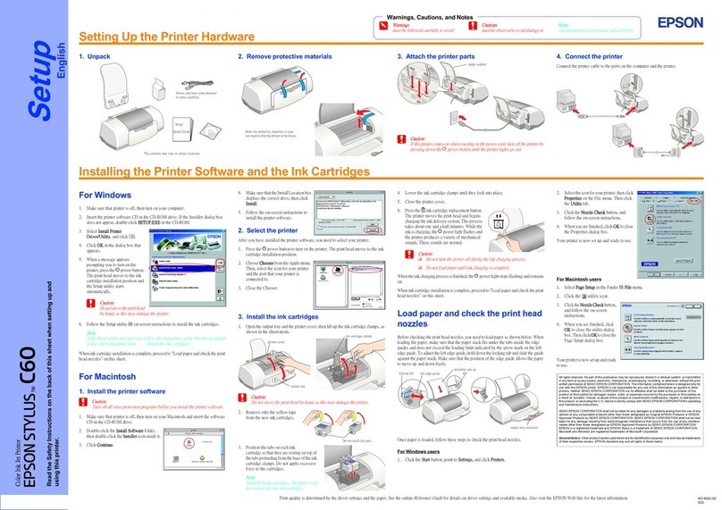 Epson Stylus Color C60 User manual