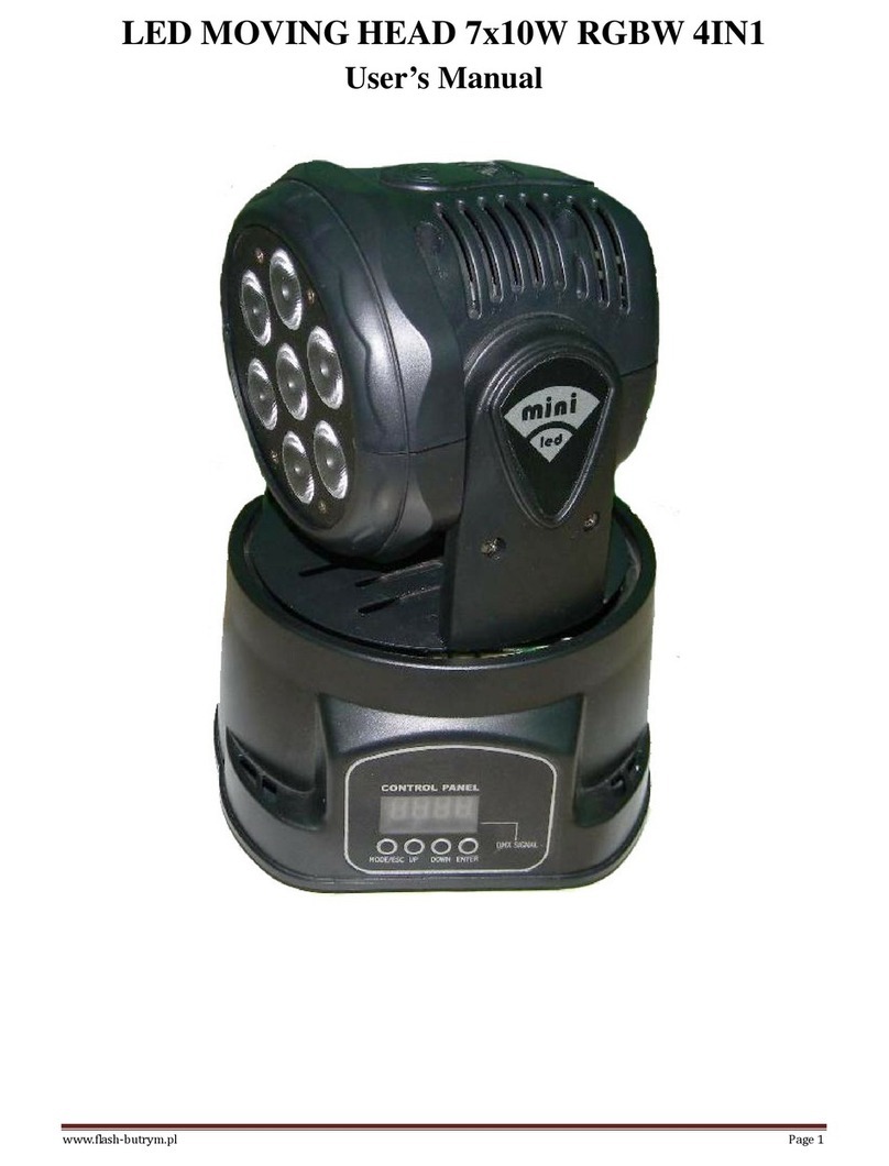 Flash butrym LED MOVING HEAD 7x10W RGBW 4IN1 user manual Flash butrym LED MOVING HEAD 7x10W RGBW 4IN1 user manual