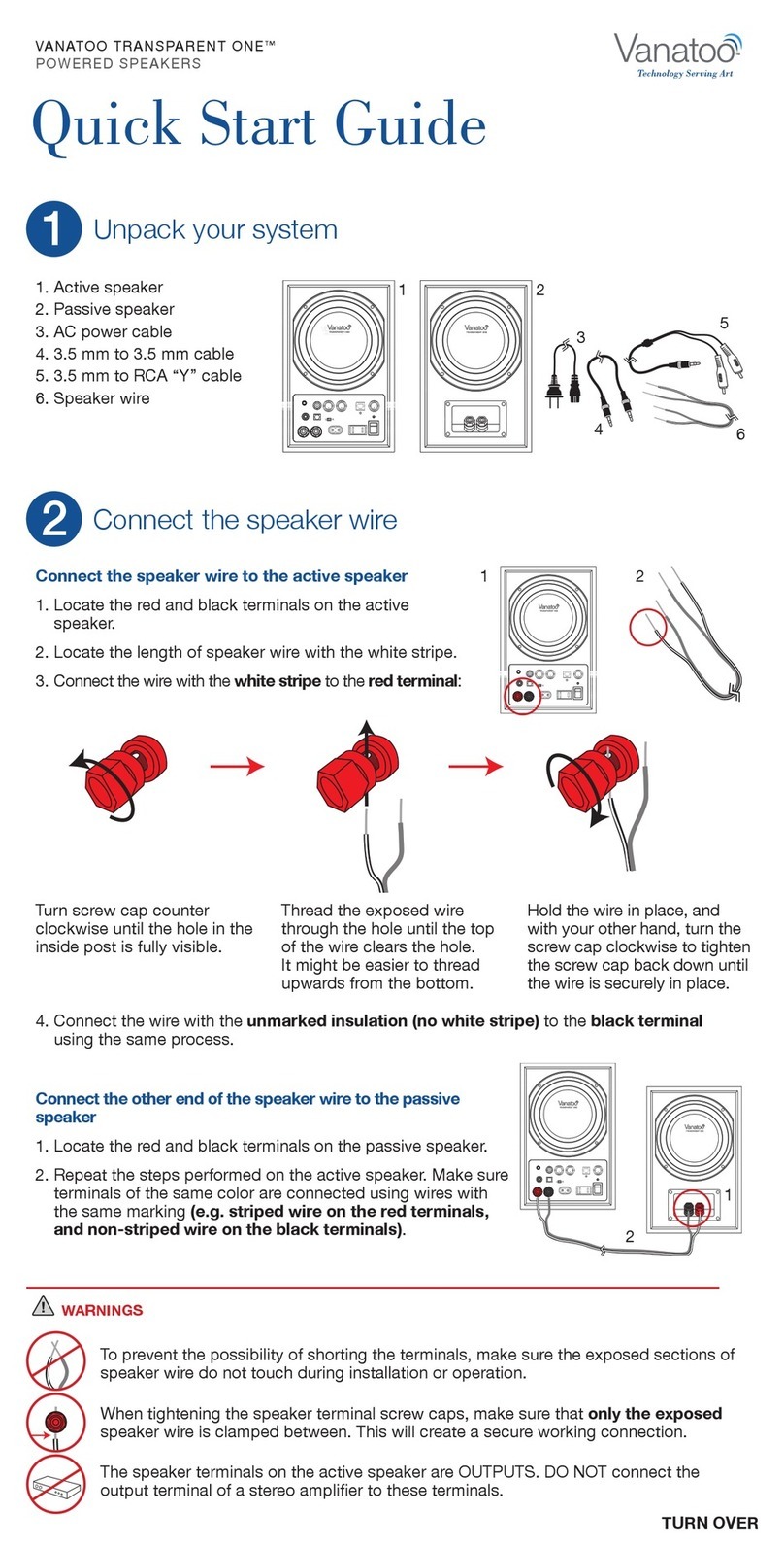 Vanatoo Transparent One quick start guide