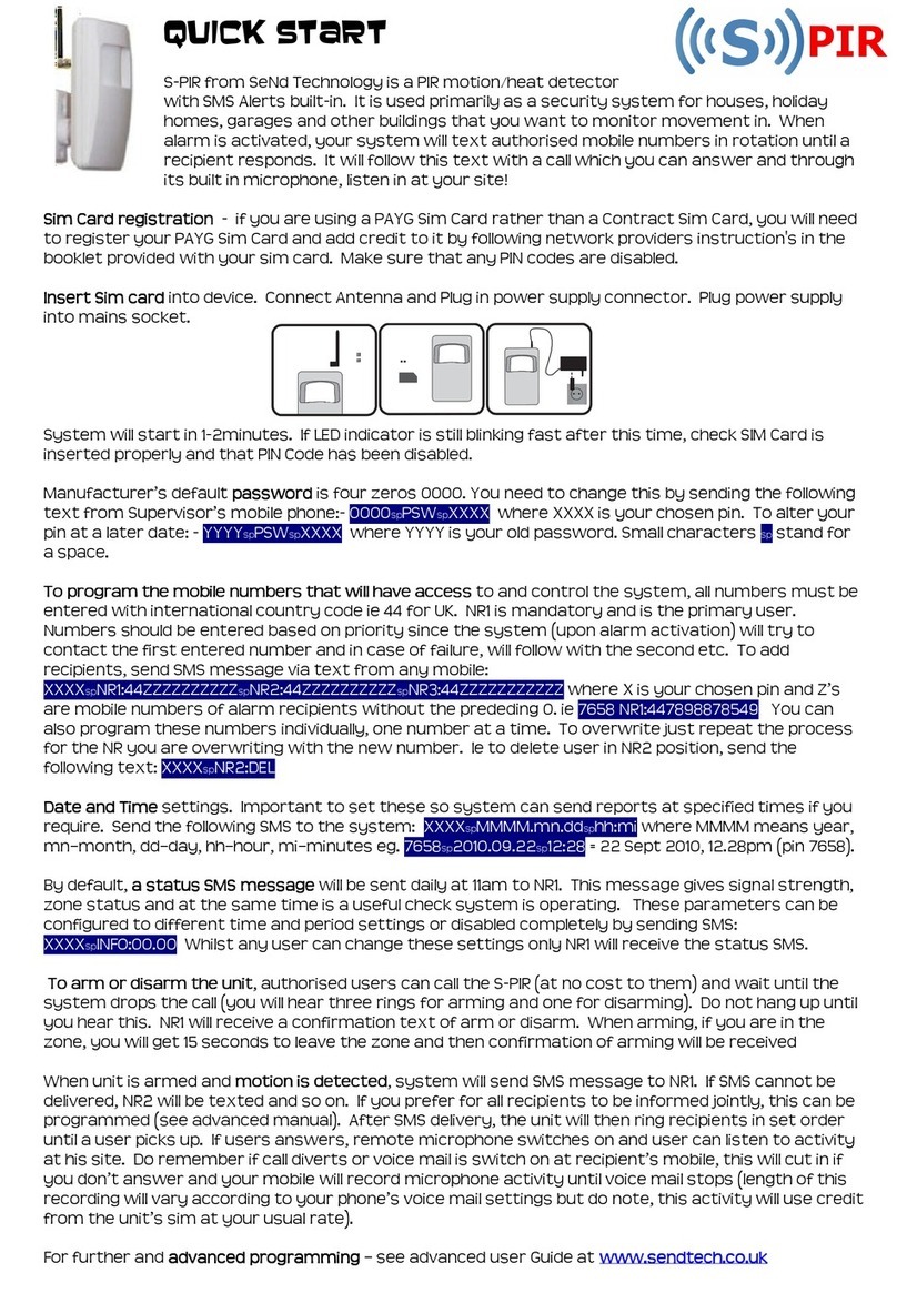 SeNd Technology S-PIR quick start guide