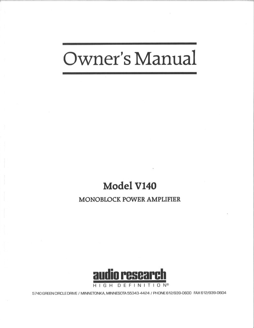 Audio Research V140 User manual