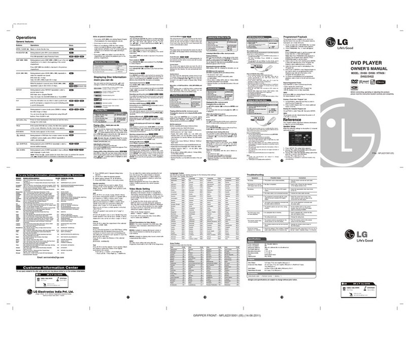 LG DV456 owner's manual