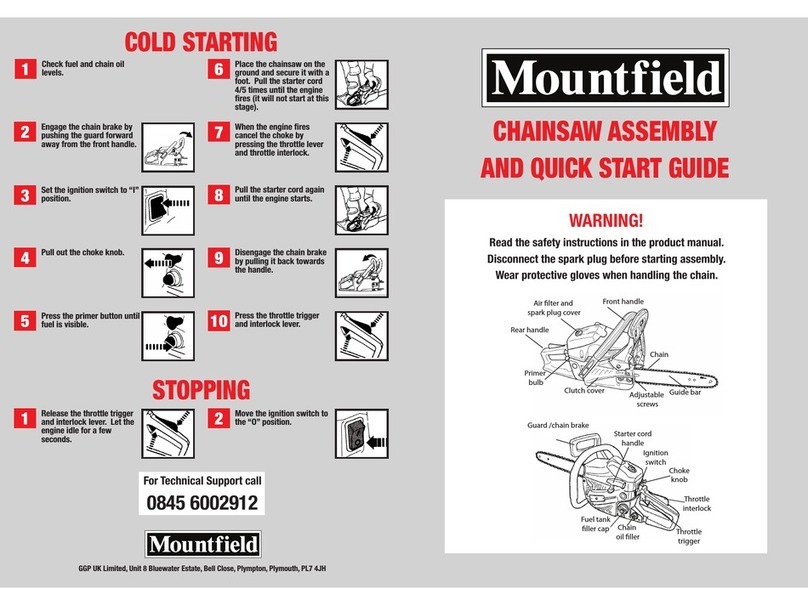 Mountfield Chainsaw Assembly and quick start guide