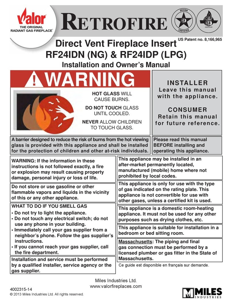 Valor Retrofire RF24IDN Installation and owner's manual