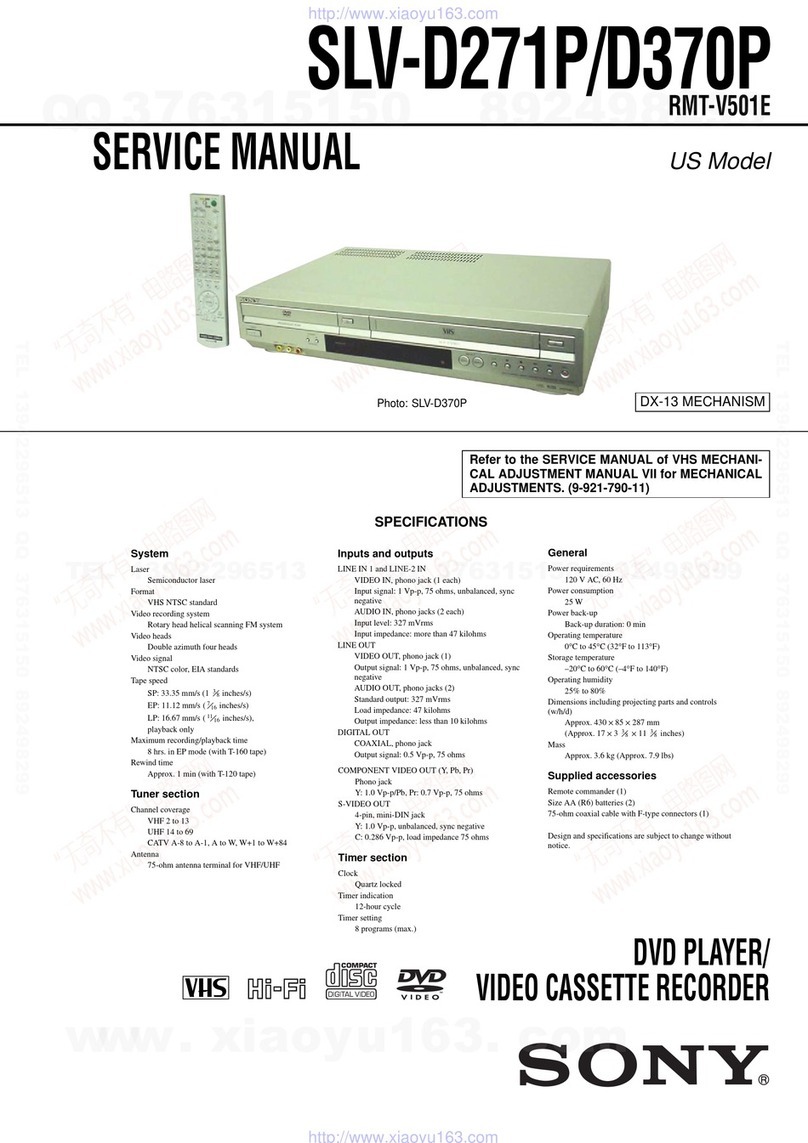 Sony SLV-D370P - Dvd/vcr Combo User manual