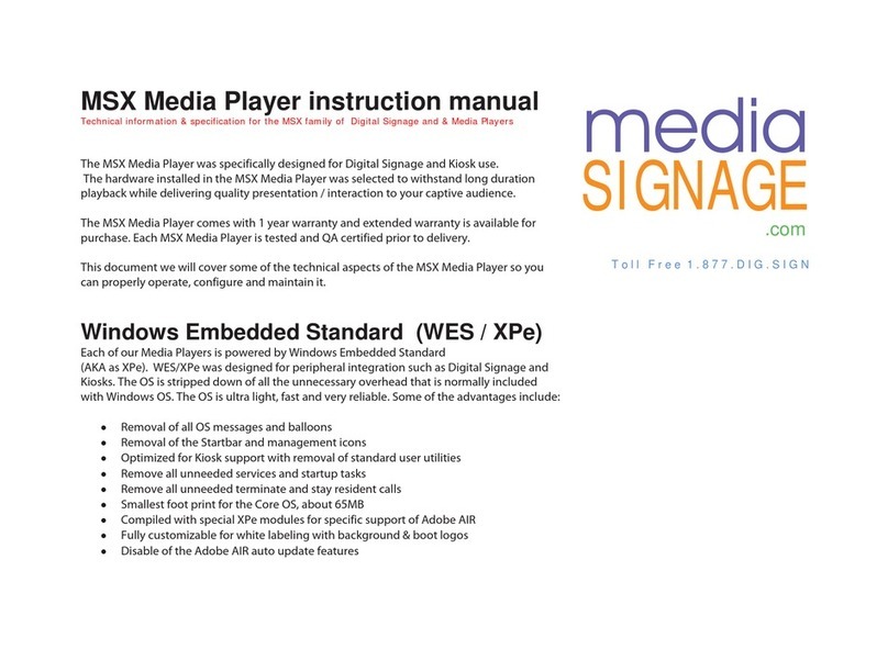 MediaSignage MSX instruction manual