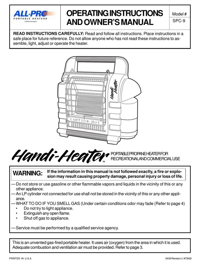 Allpro Handi-Heater SPC-9 operating instructions
