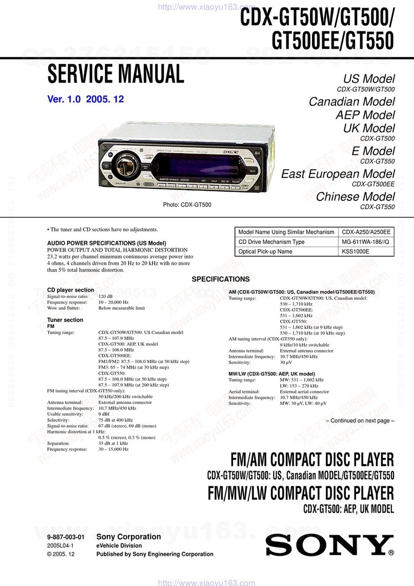 Sony Xplod CDX-GT50W Service manual