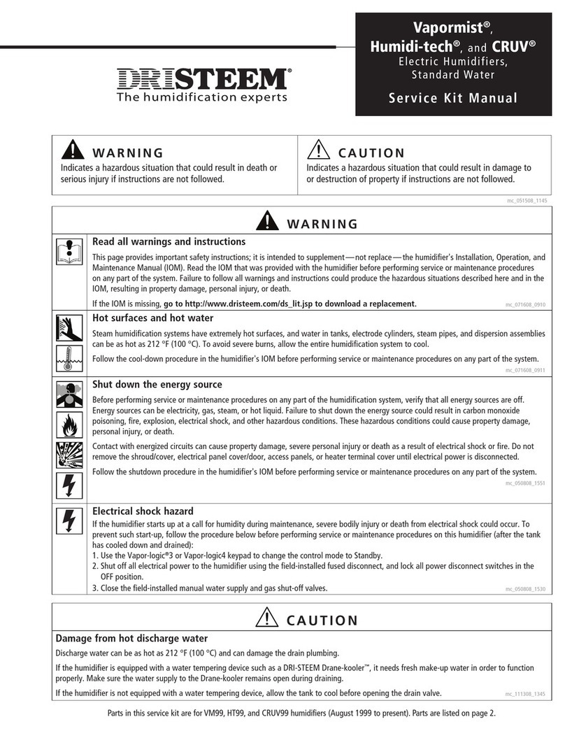 DriSteem VAPORMIST Service kit manual
