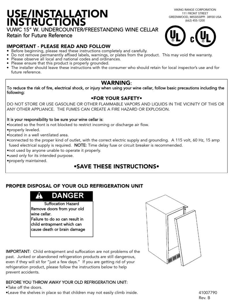 Viking Range VUWC Use & installation instructions
