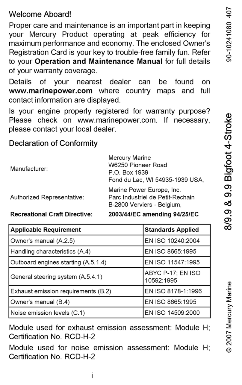 Mercury FourStroke 8 User manual