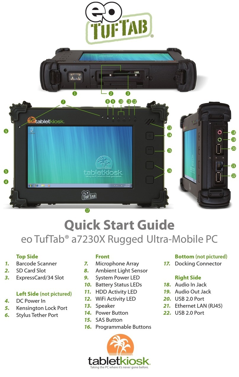 TabletKiosk eo TufTab a7230X quick start guide