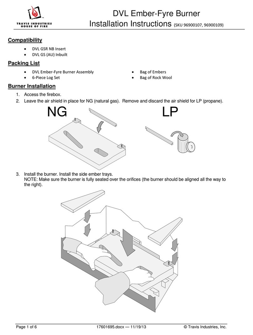 Travis Industries DVL Ember-Fyre User manual Travis Industries DVL Ember-Fyre User manual