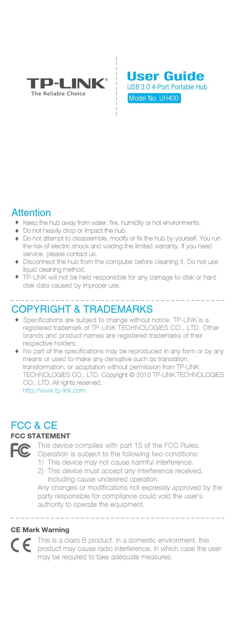 TP-Link UH400 User manual TP-Link UH400 User manual