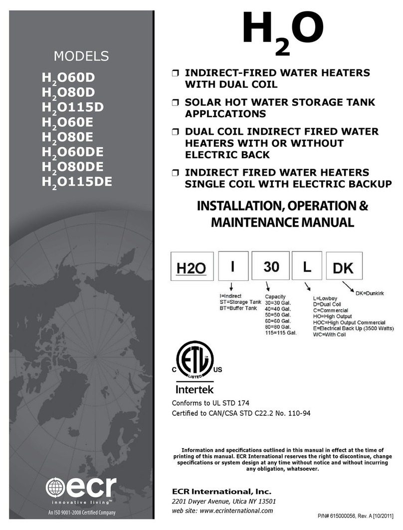 ECR International H2O115E Installation, operation & maintenance manual