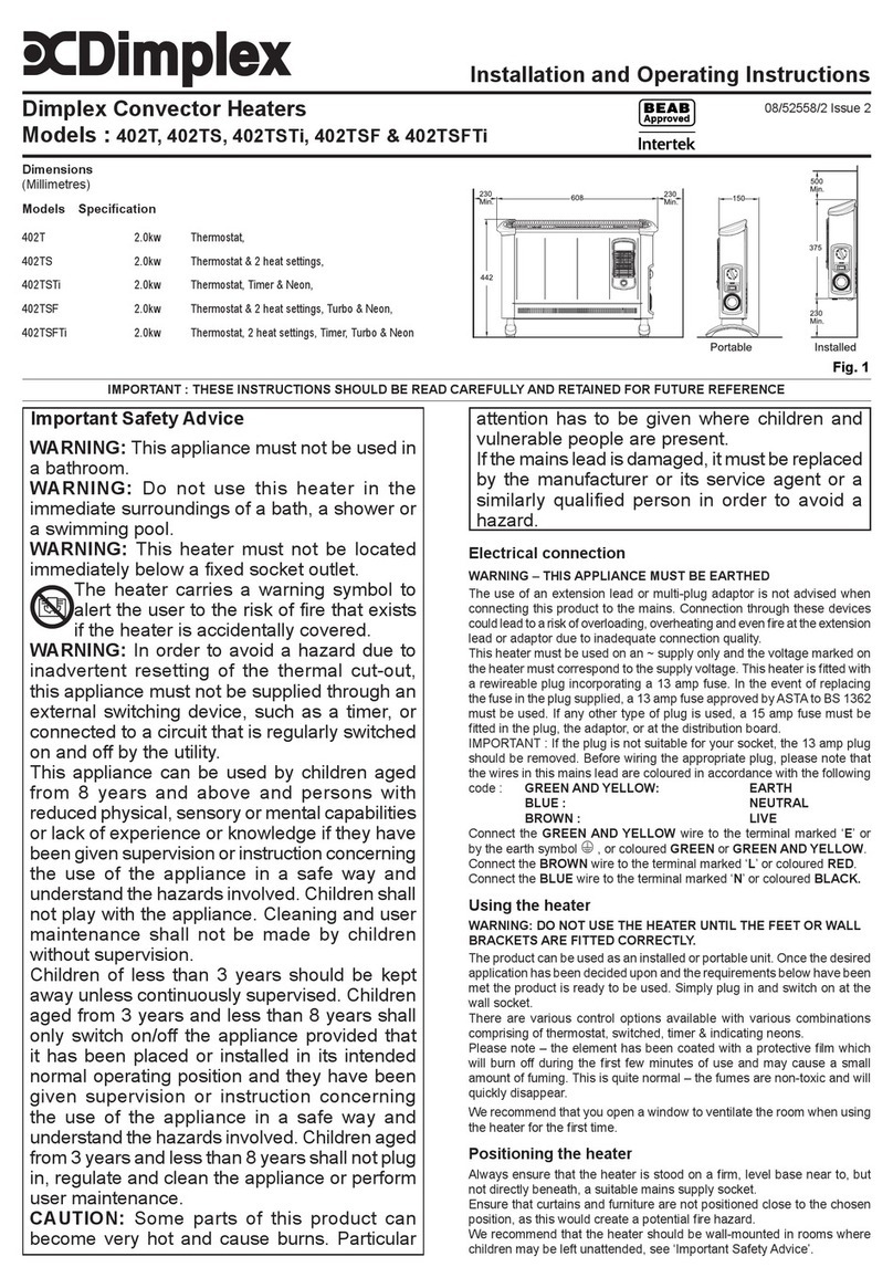 Dimplex 402T User manual Dimplex 402T User manual