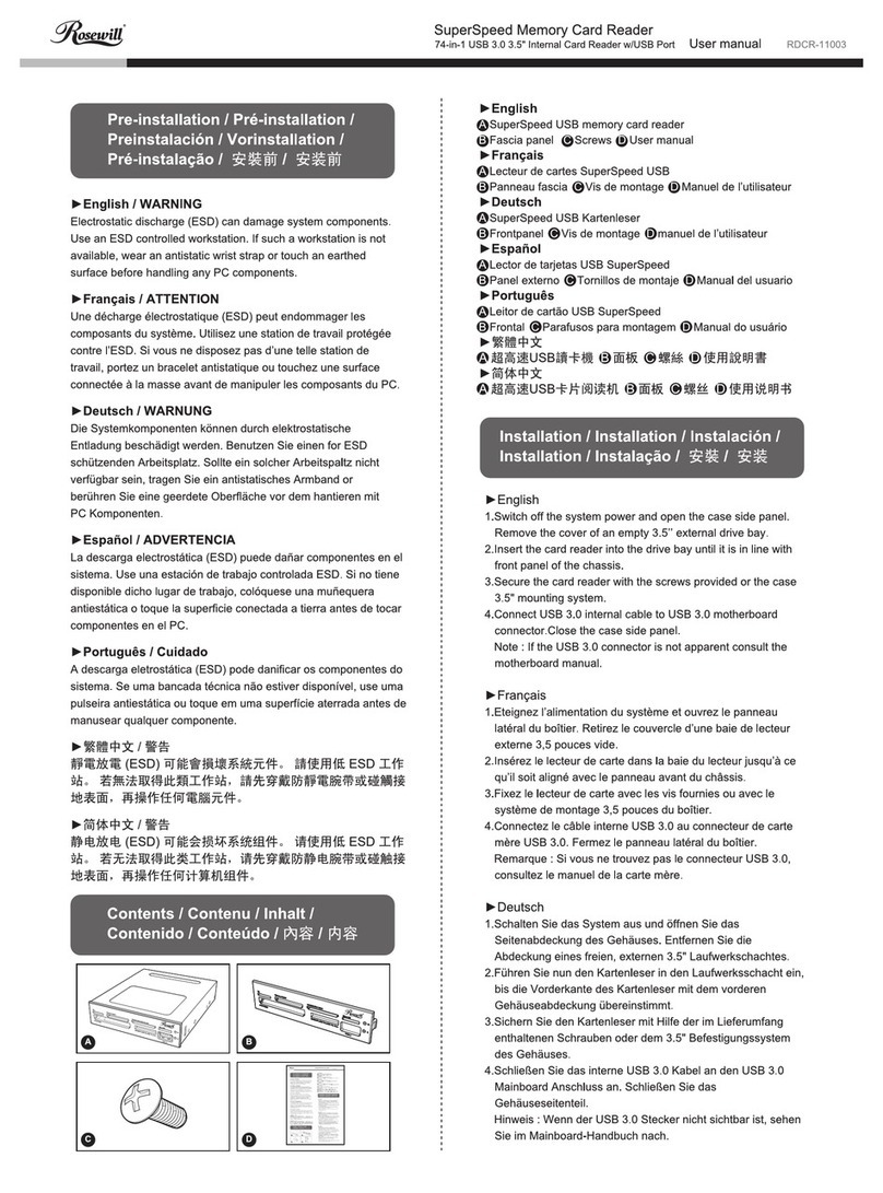 Rosewill RDCR-11003 User manual
