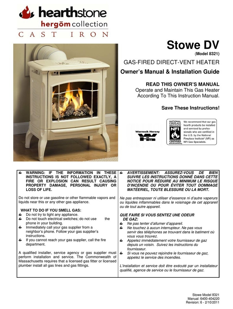 HearthStone Stowe DV 8321 Owner's manual & installation guide
