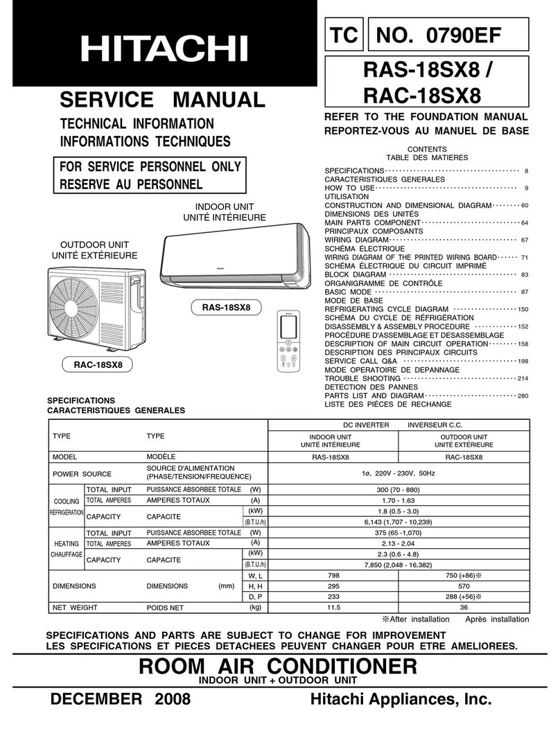 Hitachi RAC-18SX8 User manual