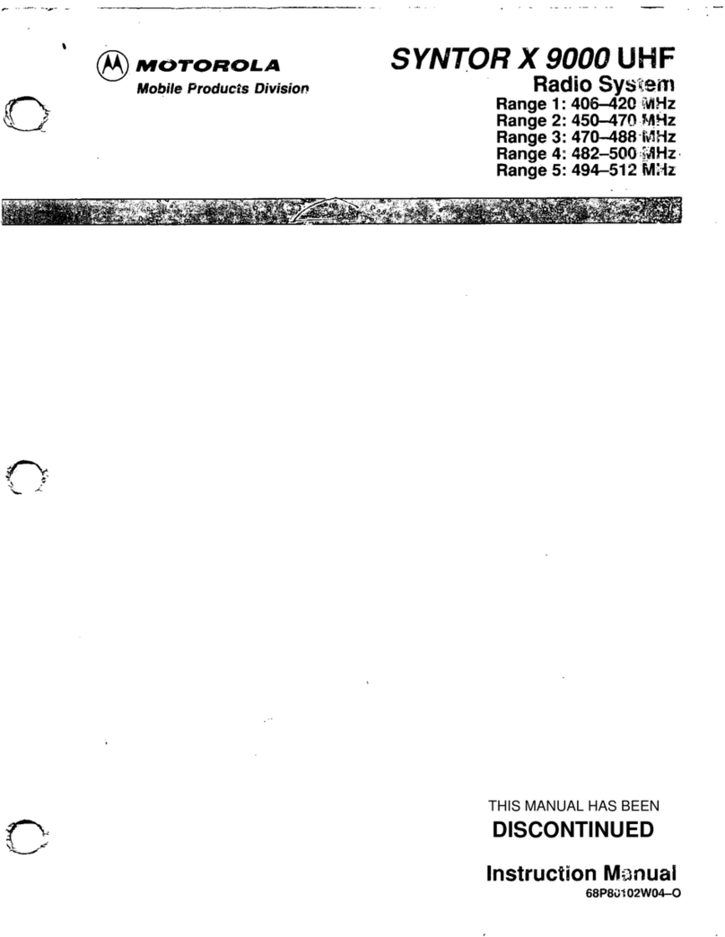 Motorola Syntor X9000 UHF User manual