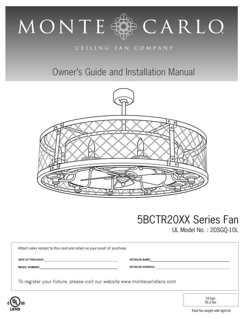 Monte Carlo Fan Company 5BCTR20 Series Owner's guide and installation manual