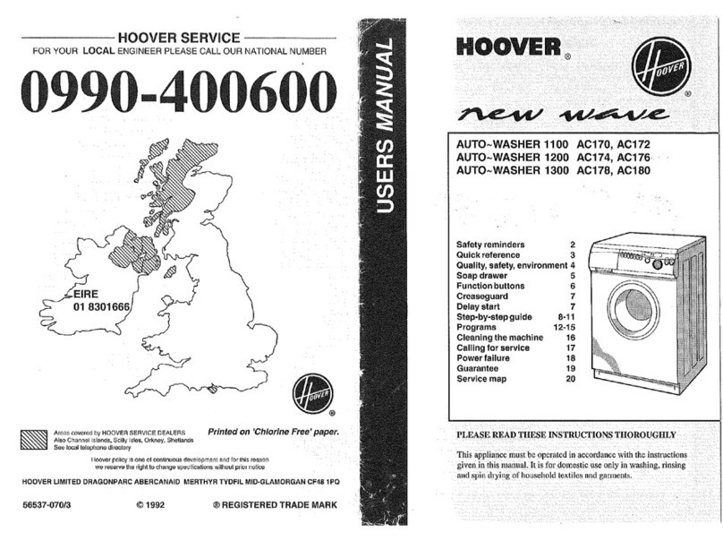 Hoover Auto-Washer 1300 AC180 User manual
