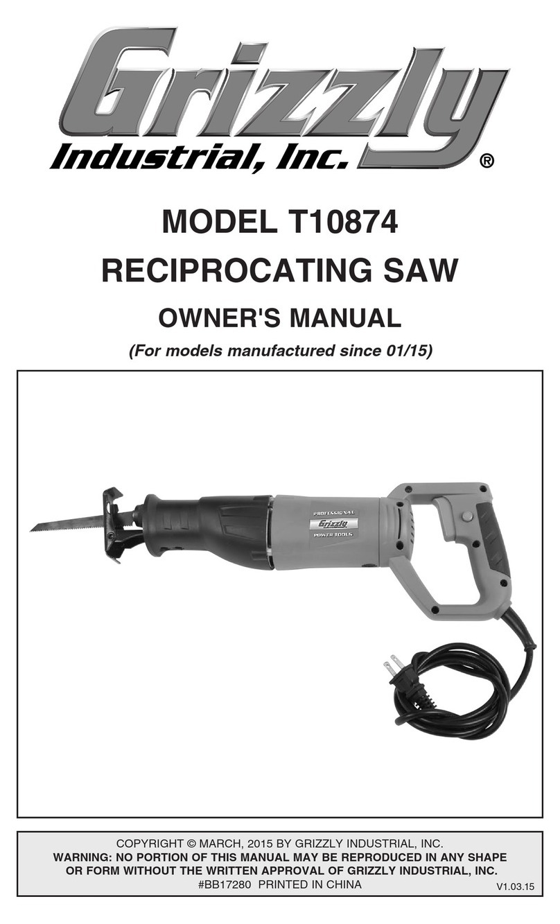Grizzly T10874 owner's manual