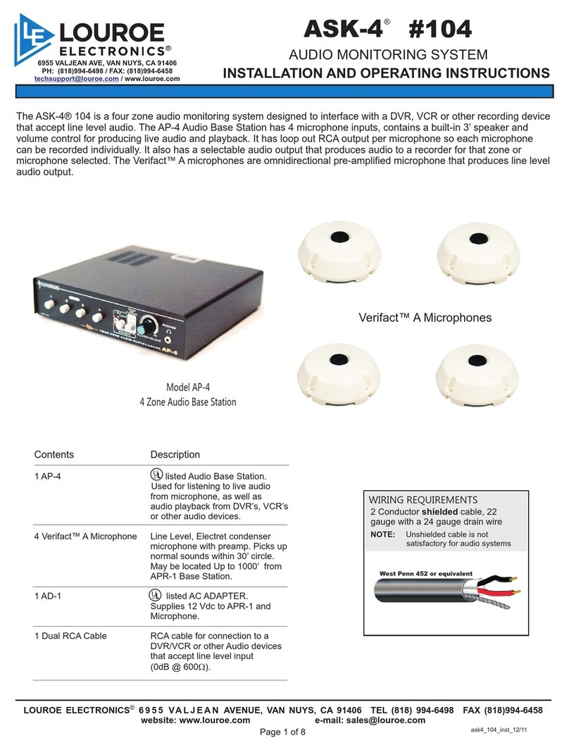 Louroe ASK-4 104 User manual