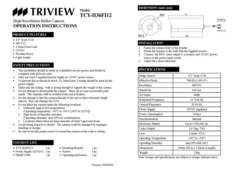 TRIVIEW TCY-H36FI12 User manual