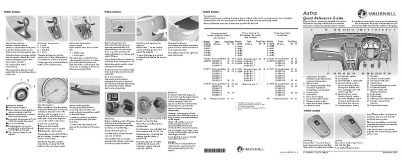 Vauxhall 2010 Astra Quick reference guide