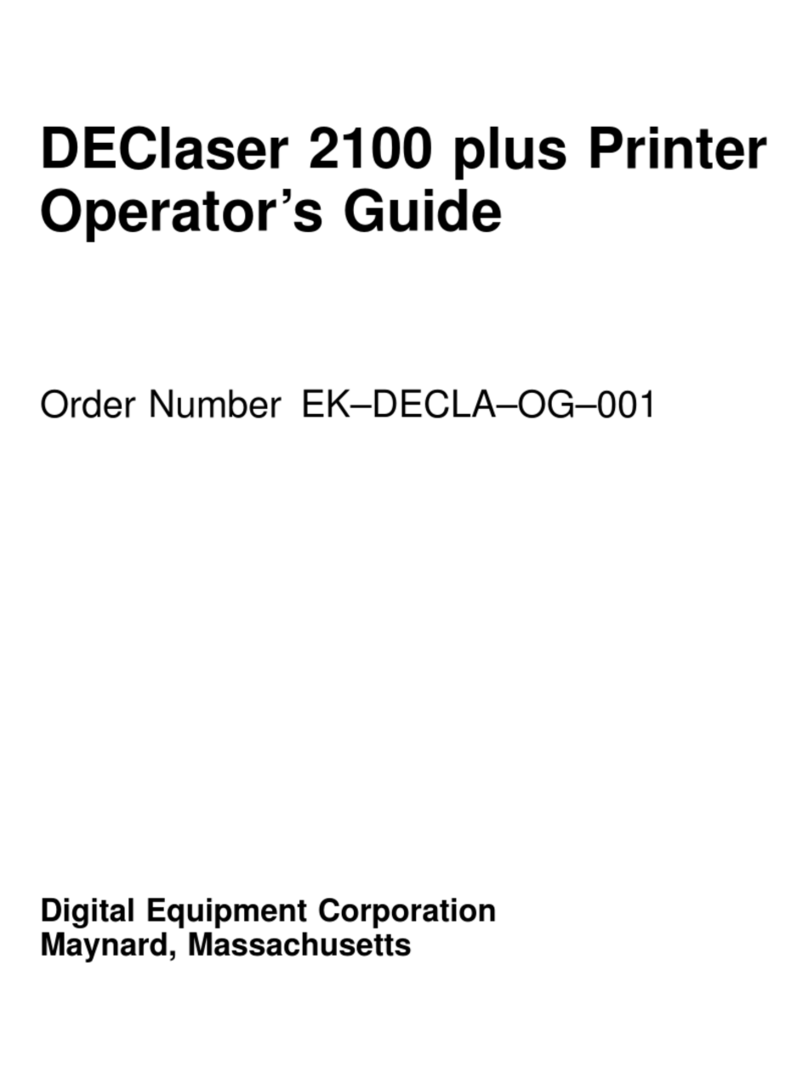 Digital Equipment DEClaser 2100 plus Operator's manual
