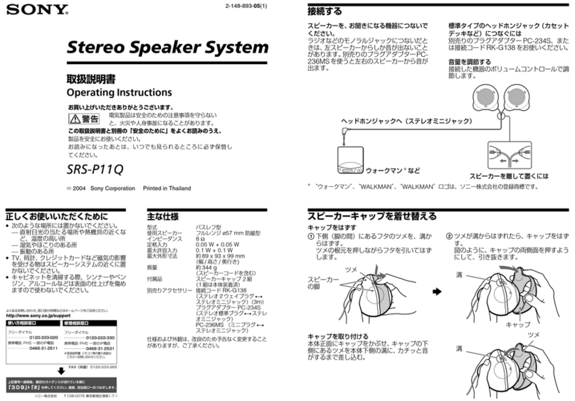 Sony SRS-P11Q operating instructions