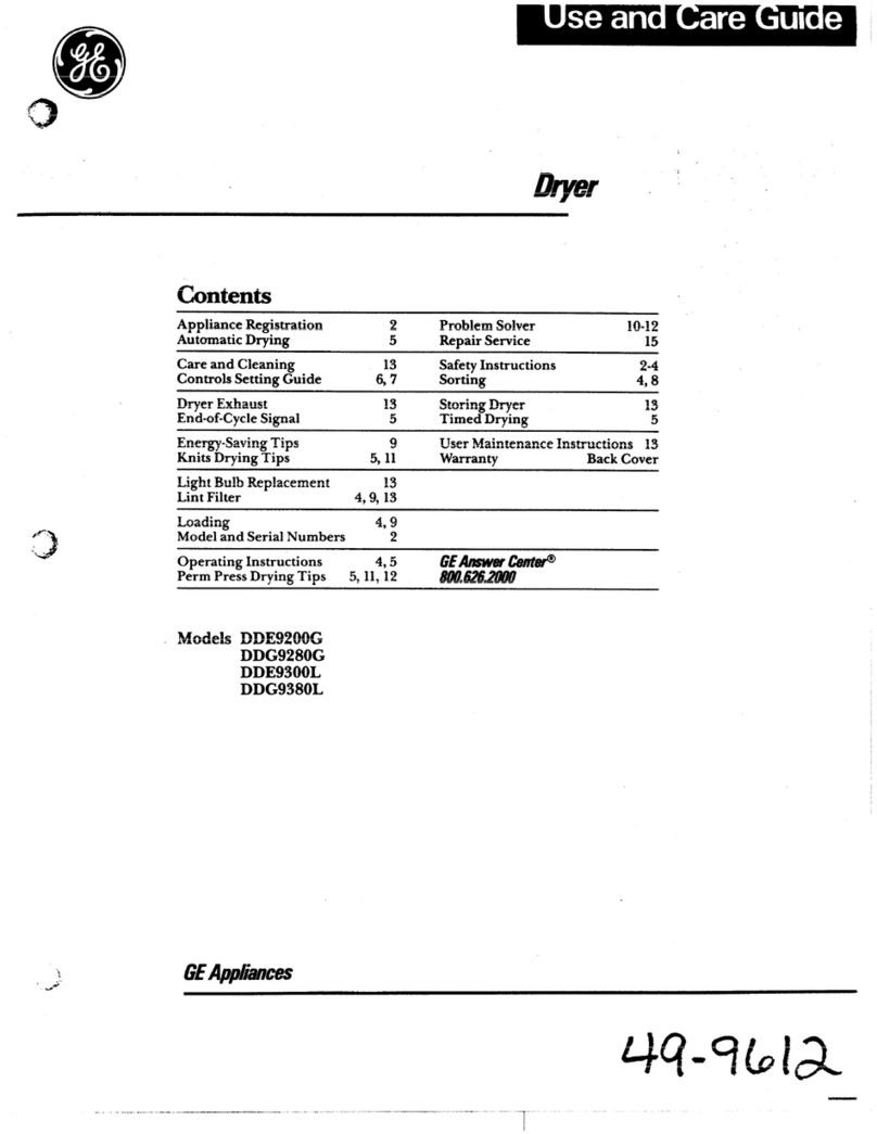 GE DDE9200G User manual