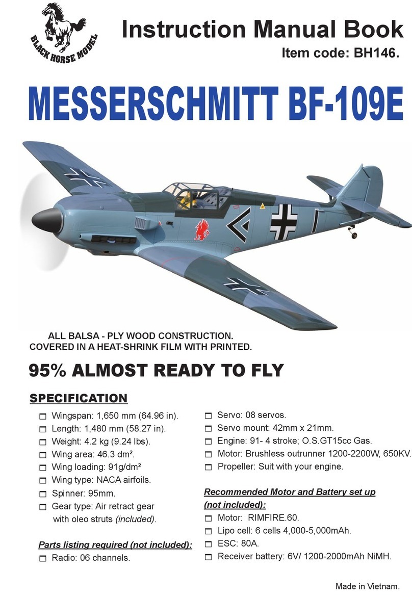 Black Horse Model MESSERSCHMITT BF-109E BH146 instruction manual