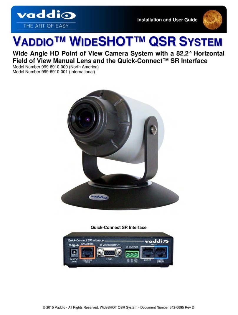 VADDIO WideShot WallView SR 999-6910-000 Installation and user guide