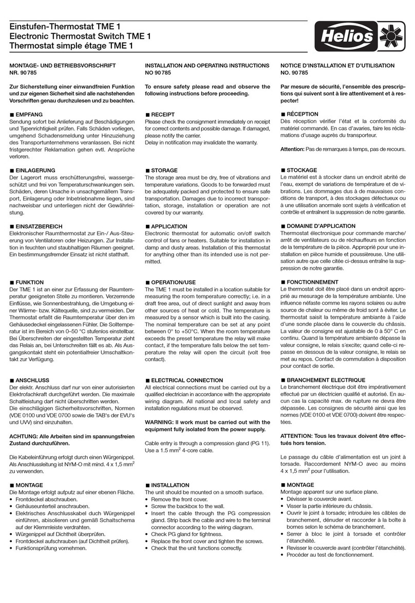 Helios TME 1 Installation and operating instructions