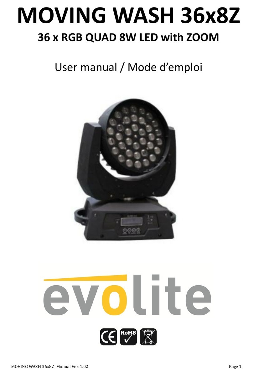 Evo-lite MOVING WASH 36x8Z User manual