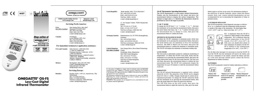Omega Omegaette OS-FS User manual