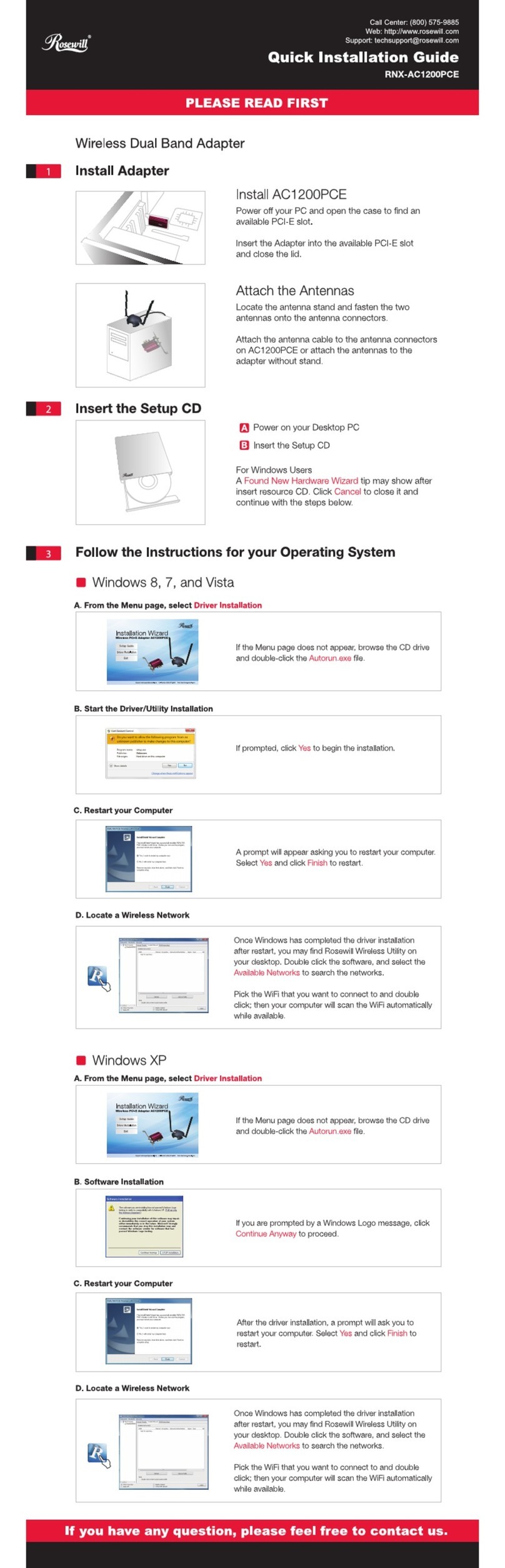 Rosewill RNX-AC1200PCE User manual