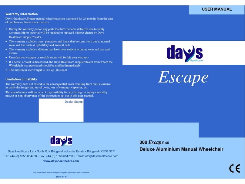 Days 388 Escape SE User manual Days 388 Escape SE User manual