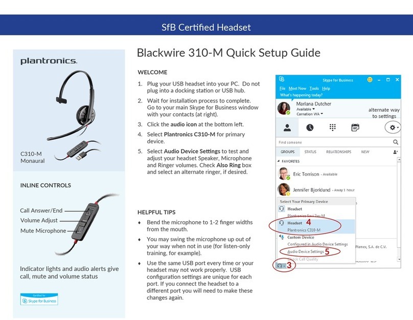 Plantronics Blackwire 310-M User manual