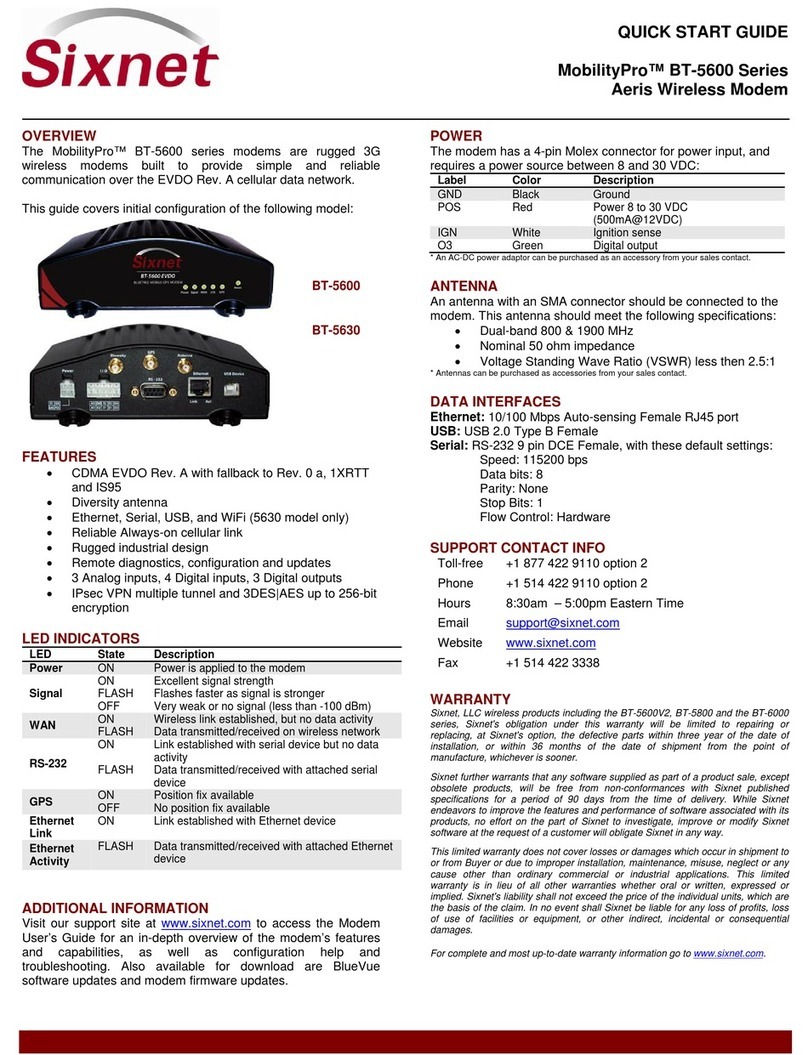 Sixnet MobilityPro BT-5600 Series quick start guide